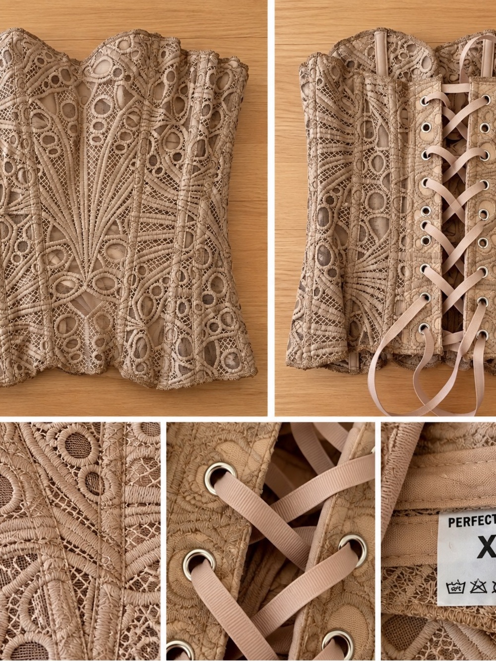 Perfect Corset Nude Beige Lace Bustier | XS